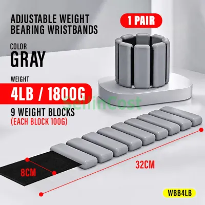 SellinCost 2in1 Adjustable Weight Bearing Bracelet Fitness Wristband 2pcs Weighted Wrist Ankle Running Bracelet Band Trekking Walking Fitness Training Pemberat Tangan Kaki WBB