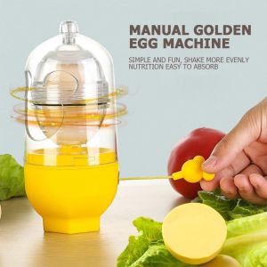 Manual Egg Scrambler Shaker Golden Egg Mixing Maker Durable Drawstring Egg Shaker Egg Cooker Tool Kitchen Cooking Gadget