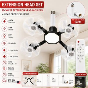 LED Ceiling Fan Light 2 In 1 Fan Lamp 50W E27 Silent Ceiling Fan Remote Control 3 Speed Bedroom Living Room Home