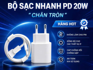 Bộ sạc nhanh PD 20W chống trộn   | Sạc 75% trong 30   | IP 8-14prm   | Sạc nhanh chống trộn sạc 75% trong 30 phút IP 8-14prm