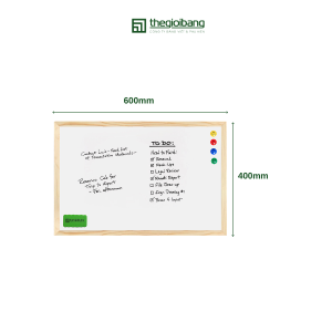 Bảng Từ Trắng Khung Gỗ Easyboard - Tân Hà Thế Giới Bảng - KT 40x60 60x80 60x100 80x120cm