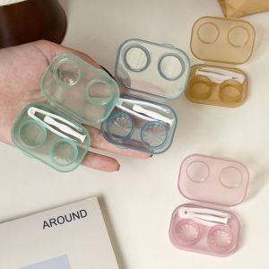 WAPKTY Nhựa Hộp đựng kính áp tròng Di động Trong suốt Hộp đồng hành Đeo gậy Hộp ngâm kính áp tròng Du lịch