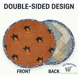 Round Double-Sided Door Mat - Quilted Basahan Bilog Floor Mat for Bathroom & Home Use