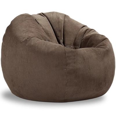 OTAUTAU Filled 100cm Corduroy Bean Bag Sofas with Filler Pouf Ottoman Beanbag Puff Recliner Lounge F