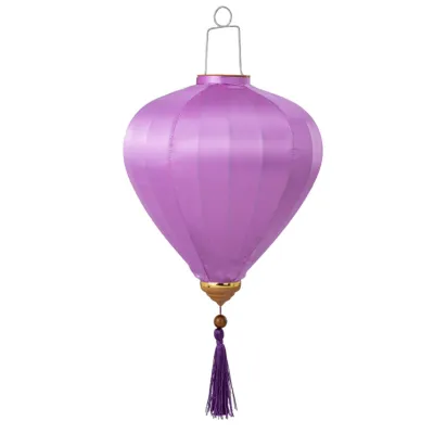 Oval Faux Silk Lanterns Solid Color Chinese Style New Year Lanterns with Tassel Japanese Vietnam Hanging Lantern for Garden Home Party Decor