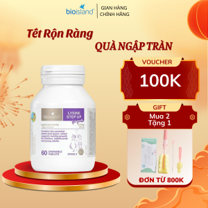 Viên uống tăng chiều cao cho bé Bioisland Lysine Step Up For Youth 60 viên của Úc cho trẻ từ 6 tuổi trở lên