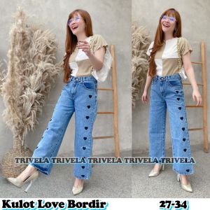 TRIVELA - Kulot Jeans Bordir Love