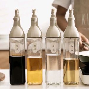 Glass oil Pot Leak-Proof Seasoning Bottle Oil Bottle Soy Sauce Vinegar Sesame Oil Cooking Dispenser