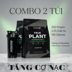 Combo 2 Túi Protein Thực Vật TRUE PLANT MUSAKING 1KG – Plant Protein 23G + Superfoods Bột Đạm Ăn Chay Tăng Cơ Phục Hồi Sau Tập