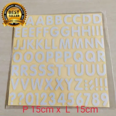 stiker cutting ABJAD ALFABET NOMOR 15cm x 15cm KUALITAS TERBAIK TERMURAH