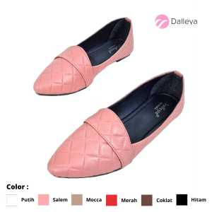 DALLEYA COLLECTION - Mauren Flat Shoes Balet Wanita Casual Polos Hitam Putih Moka