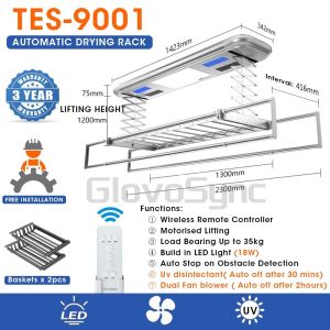 【1-2 Days Delivery】 Automated Laundry Rack Smart Laundry System + Standard Installation