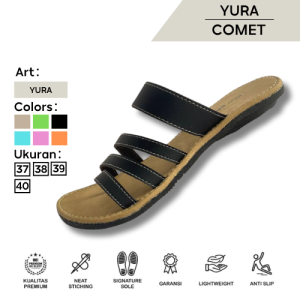 Sandal Wanita YURA Comet Sol Karet Anti Slip Warna-Warni