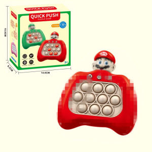 Quick Speed Push Puzzle Game Console Toys Fast Push Bubble Game Light Up Pop Pro Fidget Games Pop Fidget Sensory Toys for Adults and Kids Bubble Stress Relief Handheld Electronic Pop Game for Kids
