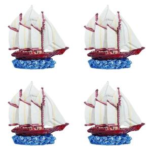 Aquariums Landscape Artificial Fish Tanks Landscaping for Shrimp Breeding Landscape Ornaments Sail Boats Craft