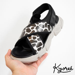 Kyoree Kuro Sepatu Sandal / Sandal Semi Outdoor Wanita - Sandal Printing (Sandal Gunung)