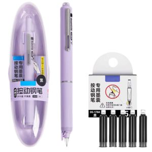 MADEWITH Retractable Fountain Pen Press Type With Refillable Ink Calligraphy Wriiting Pen  Fine Nib Erasable Pen Gift