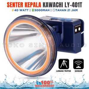SUPER AWET Senter Kepala Kawachi Tahan 21 Jam LG 401T Senter Kepala Sensor CREE LED 40 Watt Kontrol Sensor Waterproof Super Terang Baterai Super Awet  Body Kuat Tahan 21 Jam Rechargeable Isi Ulang