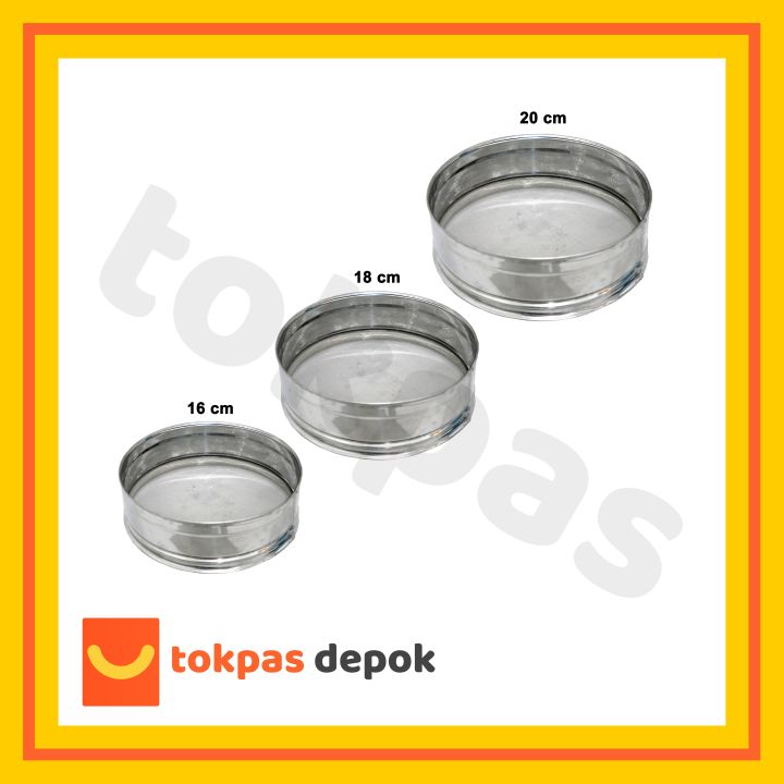 Ayakan Saringan Tepung Terigu Santan Ukuran 16 18 20 cm Stainless