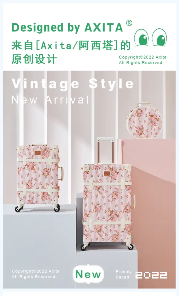 Women Cute Vintage Luggage Sets With TSA Lock Piece Luxury Retro