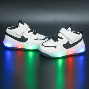 Kids shoes velcro Led shoes for kids girls Induction light up skate shoes for kids size 21-30