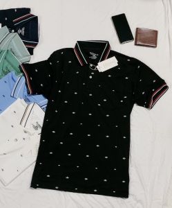 Áo Thun Nam PHỐI VIỀN IN HỌA TIẾT vải cá sấu cotton thời trang