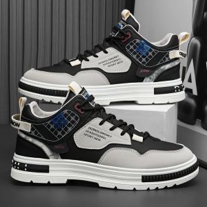 【READY STOCK】Mens Mesh High Top Sports Shoes Lightweight Flat Running Shoes Breathable Mesh Casual Board Shoes