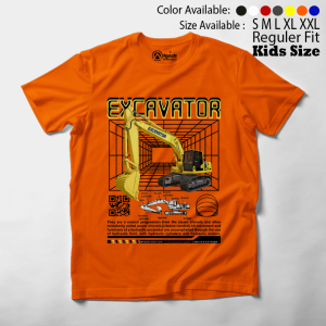 Baju Kaos Atasan Anak Laki-Laki Motif Excavator