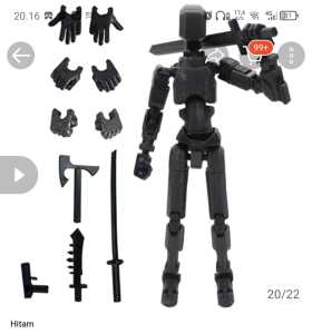 DUMMY 13 TITAN 13 T13 JOINTED POSEABLE ACTION FIGURE LUCKY Custom Color 3D Print TITAN 13 T13 Mainan Toy Toys Hobi Hobby Hobbies Koleksi Collection Robot Mecha Mannequin Manekin Figur Artikulasi Articulated Viral Printing Cetak Boneka Doll Anak
