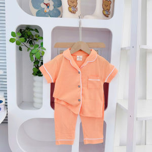 EST20A16 PLAIN COTTON POLO T-SHIRT TERNO PAJAMA w/ LINING FOR ATE 1-5YO