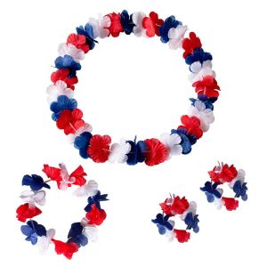 HOTOTO 4pcs/set Đầy màu sắc Đảng Trang Trí Ưa thích Ăn Mặc Dây đeo cổ tay Headband Vòng Hoa Hawaii Hoa Vòng Cổ Trang Trí đám cưới