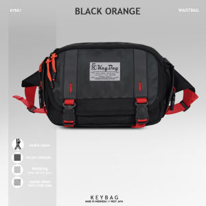 Tas Waistbag KEYBAG BLACK ORANGE / Original Design / Slingbag Pria / Tas Waistbag Pria / Tas Selempang Pria / Tas Pria