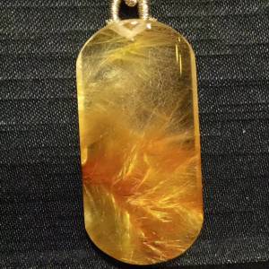 Pure natural golden hair crystal hair straightening crystal treasure basin peace and safety charm pendant ✨ Crystal is clean and has strong effect. Golden hair shines brightly. 🍃 It symbolizes peace and happiness and everything goes well.