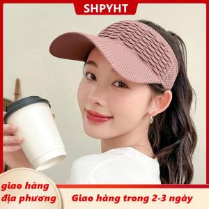 [COD] SHPYHT Giao hàng địa phương Mùa hè chống UV Sun hat phụ nữ rỗng Top hat du lịch bãi biển thể thao ngoài trời Visor cap dệt kim Mũ bóng chày