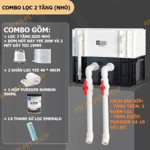 Bộ Lọc thùng YEE + Bơm + Vật liệu lọc Baki cho Hồ cá cảnh | Dễ dàng Lắp đặt