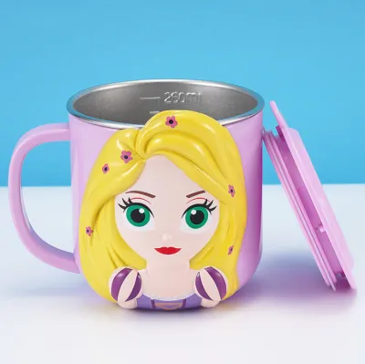 Singapore 280ML Kids Drink Water Cup Stainless Steel Milk Cup 3D Disney Cartoon Frozen Elsa Anna Olaf Mickey Minnie