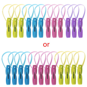 12Pcs/set Clothes Peg Clips Pins Hanging Rope Hanger Laundry Hangers Supplies
