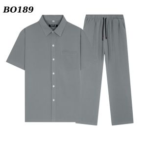 Bộ đồ nam trung niên Thái Khang bộ đồ cho bố mặc nhà vải lụa mềm co giãn BO18