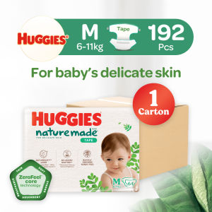Huggies Platinum Naturemade M 64s Tape Diapers Case
