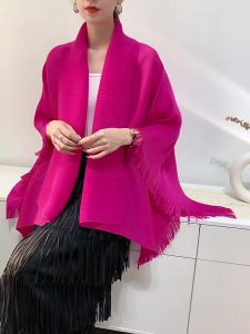 S23008# One Size (45-75kg) Autumn Cardigan Shawl Tassel Coat Womens Loose Large Size Peplum Top