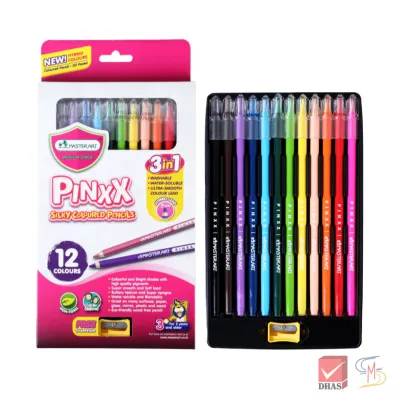 Master Art มาสเตอร์อาร์ต ดินสอสี Pinxx 12 สี ระบายนํ้าได้ สำหรับเด็กเล็ก 3 ขวบขึ้นไป สีเสริมพัฒนาการ