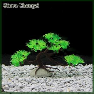 Ginca Bể cá trang trí đồ trang trí mô phỏng cây thông giả cây cảnh quan sáng tạo đồ trang trí thủ công cây nhựa nước cây hoa phụ kiện