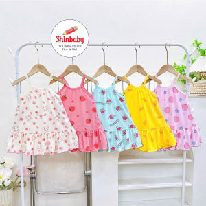 (9-40kg) Set 5 váy hai dây đuôi cá chất tăm lạnh mềm mát hình in siêu dễ thương cho bé gái từ mặc đi học đi chơi