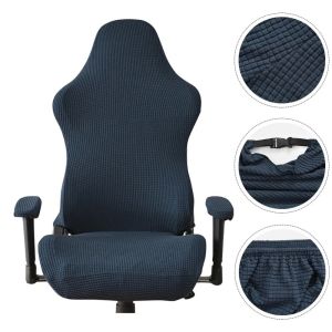 RBJ4 Solid Color Gaming Chair Cover Polyester Elastic Seat Protectors Universal Fit Removable Chair Seat Slipcovers Home Decor