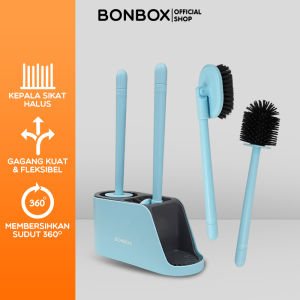 Sikat Pembersih Toilet Kamar Mandi 2 IN 1 Toilet Brush Sikat Pembersih Kamar Mandi Set Sikat Toilet Sikat Kamar Mandi Pembersih dengan Dudukan Set Kuas Pembersih dengan Pegangan PP Panjang BCT3502