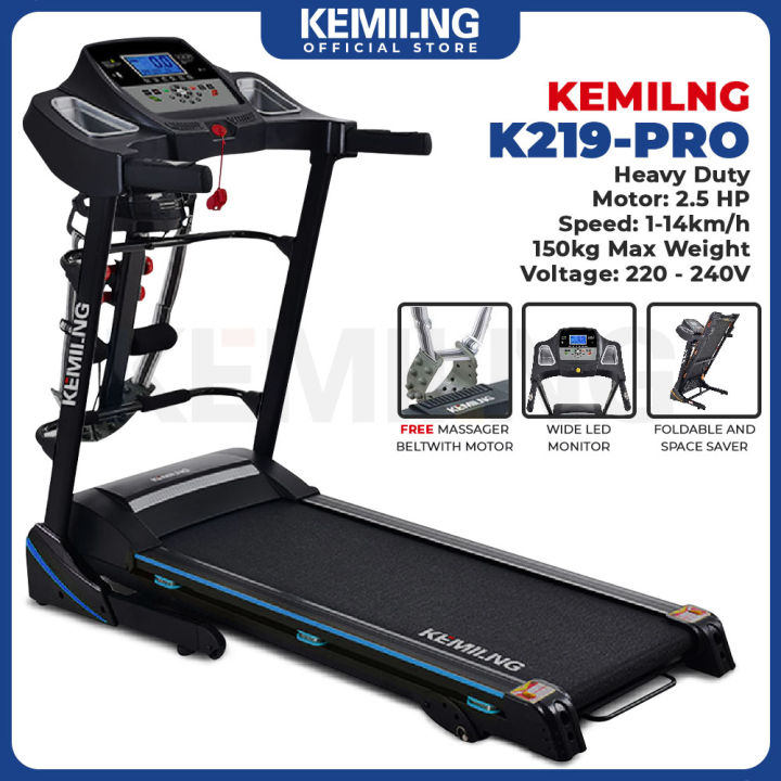 KEMILNG K219 PRO Heavy duty Treadmill with Massager Belt and Motor,  Foldable Electric Treadmill, Electric Walking Pad, Multi Function Fitness  Treadmil