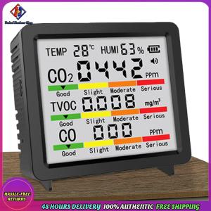 Vodool Indoor Air Quality Monitor TVOC Temperature Humidity CO CO2 Detection Portable Real-Time Detector for Home Office