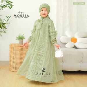 Baju Gamis Lebaran Idul Adha 2025 Sage Green Anak Perempuan Mewah | Dress Gaun Pesta Ulang Tahun Kondangan Aqiqah Model Terbaru | Outfit Kekinian Anak Cewek Bayi Newborn 0-12 Tahun