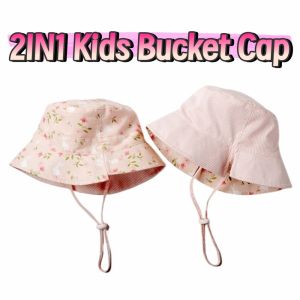 BEAUTYLADIES Double Sided Baby Fisherman Hat Soft Flower Pattern Kids Bucket Cap Simple Breathable Sun Protection Cap Boys/Girls