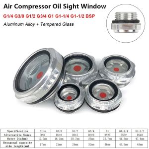 NOBLELUX 1Pcs G1 G1-1/4 G1-1/2 BSP NPT Oil Sight Window G1/4 G3/8 G1/2 G3/4 Male Thread Air Compressor Parts Durable Aluminum Oil Level Sight Glass for Air Compressor